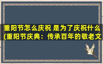 重阳节怎么庆祝 是为了庆祝什么(重阳节庆典：传承百年的敬老文化)